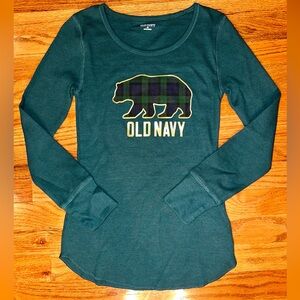 Old Navy long sleeve thermal T-shirt Hunter Green size XS